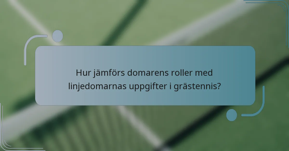 Hur jämförs domarens roller med linjedomarnas uppgifter i grästennis?