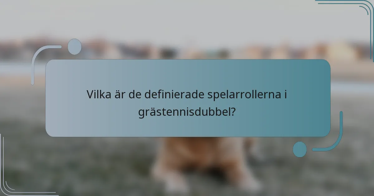 Vilka är de definierade spelarrollerna i grästennisdubbel?