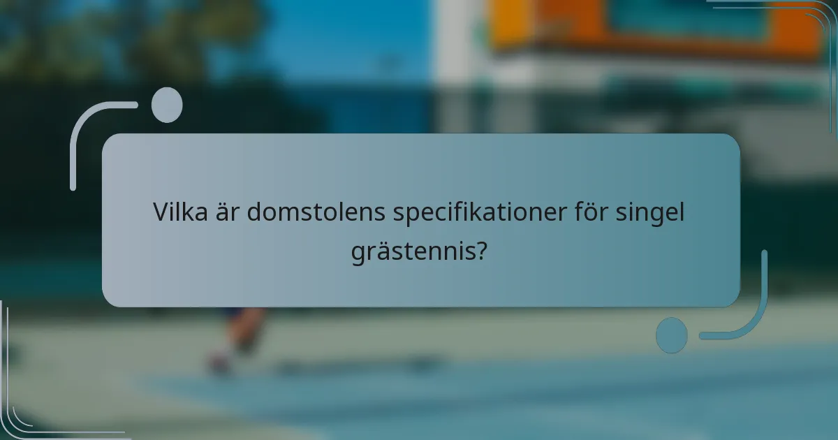 Vilka är domstolens specifikationer för singel grästennis?