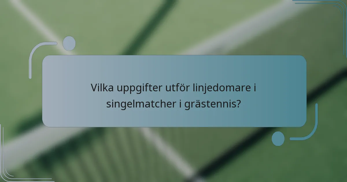 Vilka uppgifter utför linjedomare i singelmatcher i grästennis?