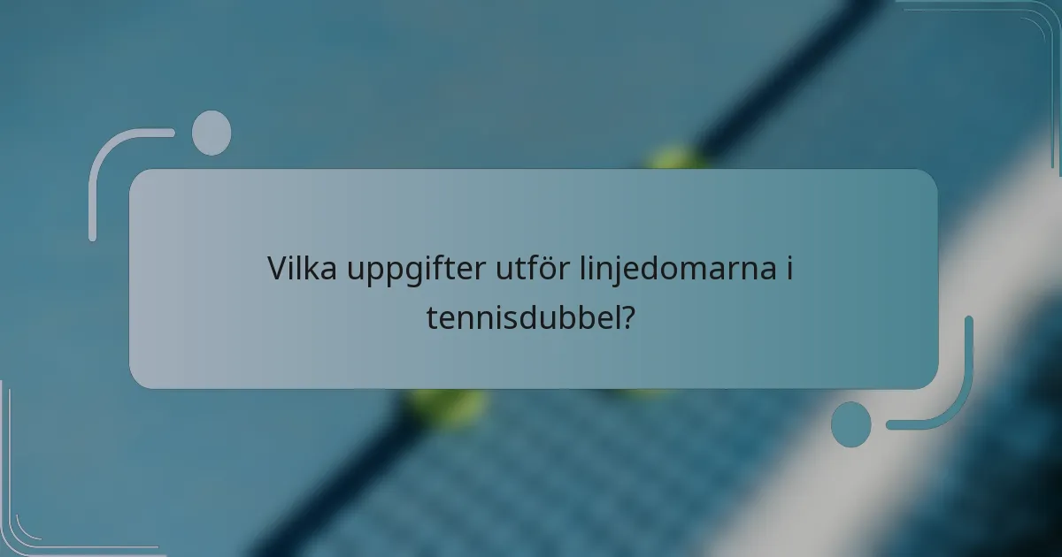Vilka uppgifter utför linjedomarna i tennisdubbel?